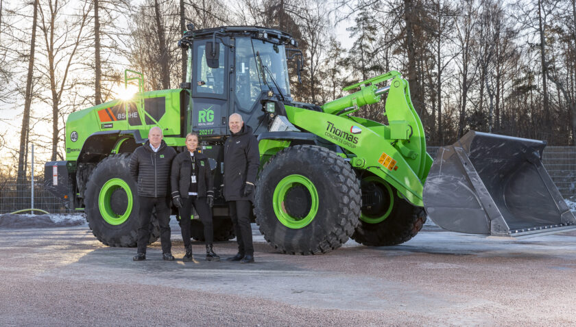 Thomas Concrete Group först i Sverige med 100% elektriska hjullastare
